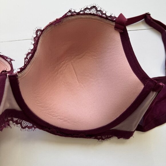 Victoria's Secret Dream Angels Lined Demi Lace Crushed Velvet Purple Sz 36DDD - Picture 10 of 14